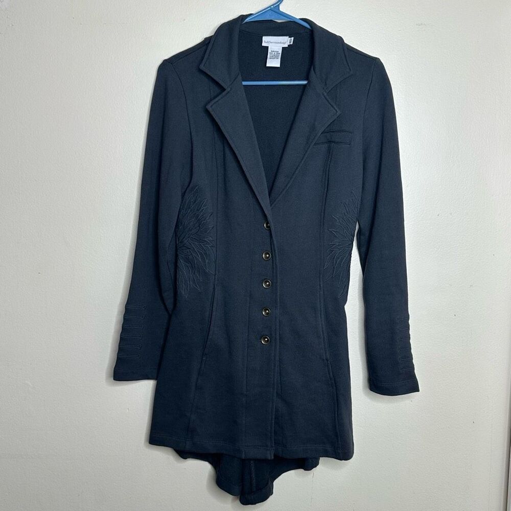 Soft Surroundings Tallulah Jacket Navy Blue Military Style size XS‎